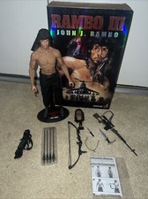 READ Hot Toys Rambo III MMS35 1/6 Action Figure Sylvester Stallone 2 Heads 12”