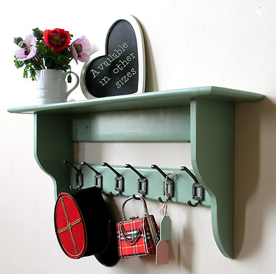 Wall-Mounted Vintage Coat Rack Shelf With Hooks Hallway Extra Large Storage  Rail UK