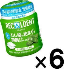 Mondelez Ricardent Refresh Mint Gum Bottle 135.2g × 6pack Sugarless with CPP-ACP