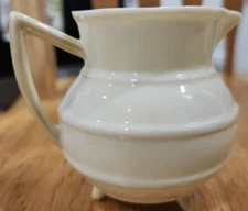 Belleek Ireland Ribbed Cream Pitcher Pot 1st Green Mark #0857 w/ Legs 1946-1955
