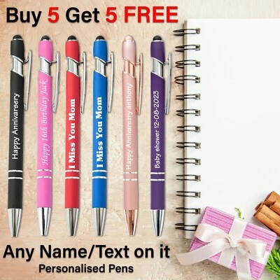 CRAFTMONK Personalised Pens - Custom Engraved with Your Name or Message - Stylus Pen