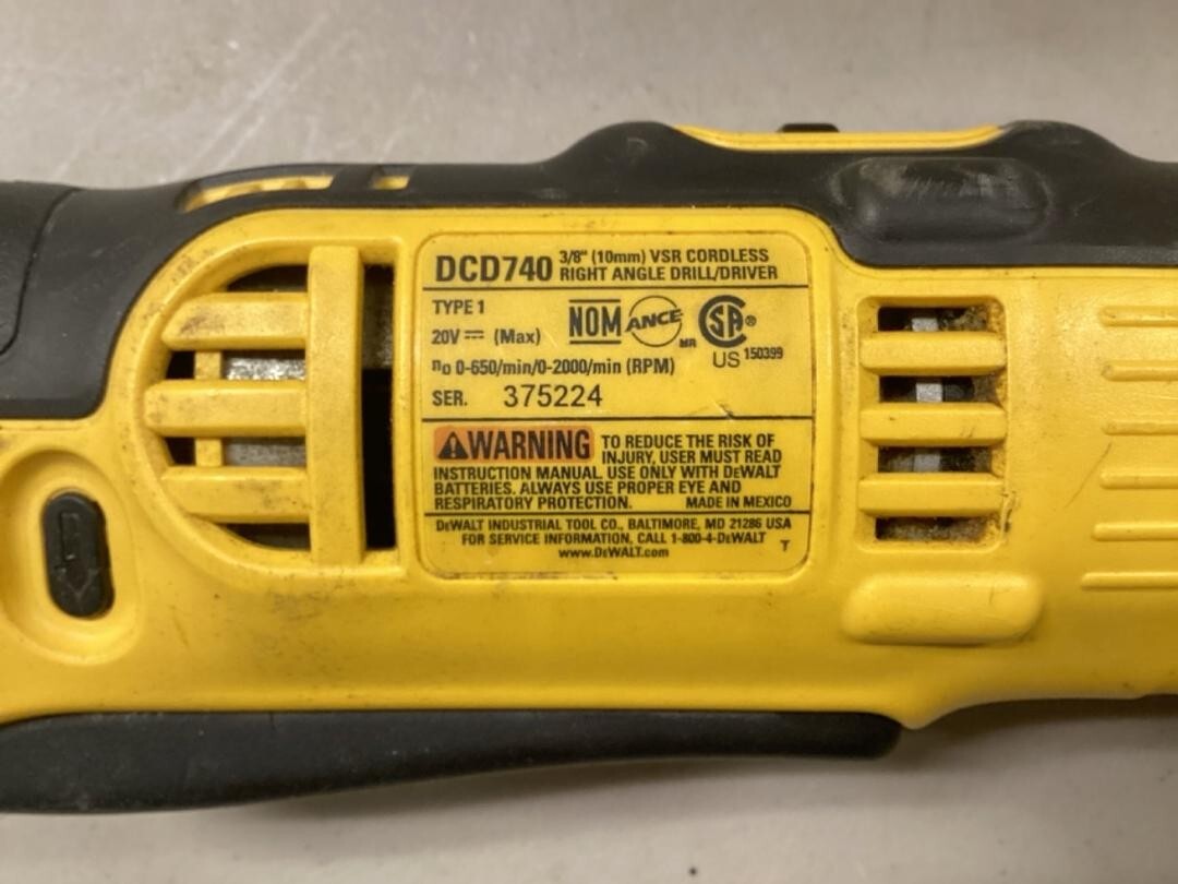 Dewalt 20v Right Angle Drill DCD740 Tool Only eBay