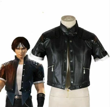 Anime Costumes The King of Fighters Kyo Kusanagi Cosplay Black coa Free shipping