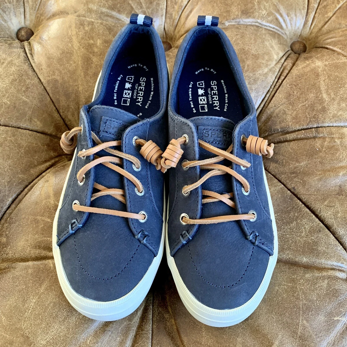 Womens navy sperry sale shoes