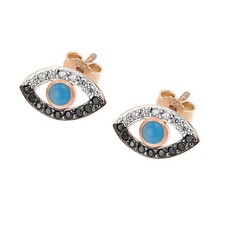 Paar Baluer Achat  Böser Blick Ohrstecker oder Kettenanhänger 925 Sterlingsilber
