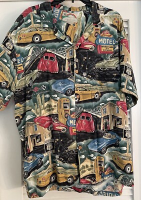 Vintage Paradise Found Men s Route 66 Corvette Sunset Motel Size XL 2331