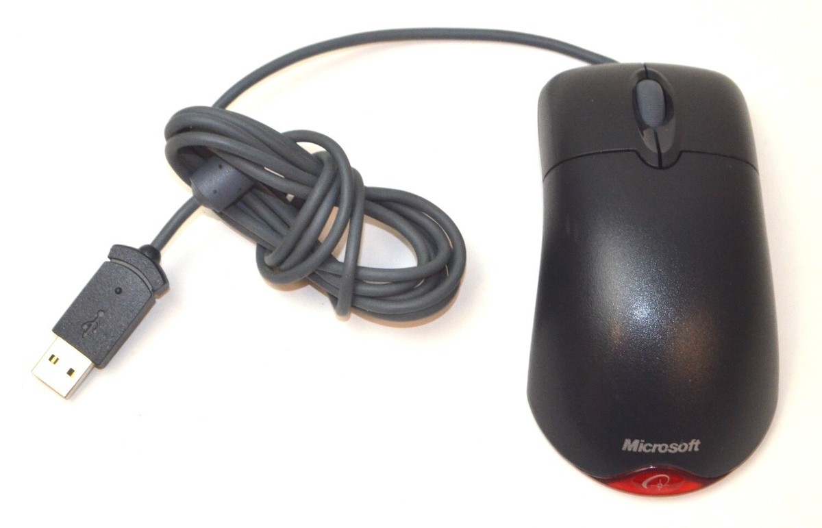 Microsoft Wheel Mouse Optical, USB, Mac and PC, Black *Used* X10