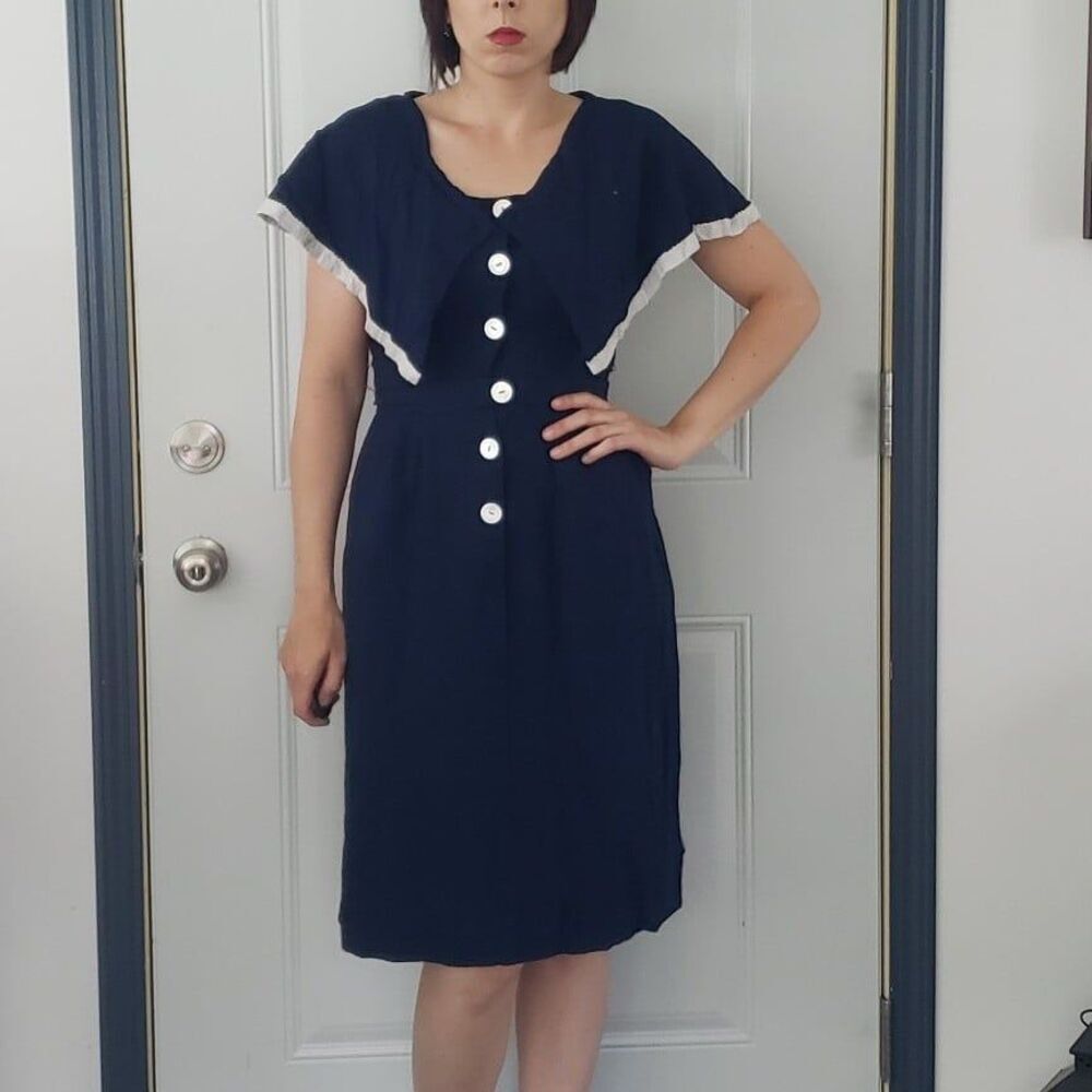 50s/60s Hand Made Blue Sundress - image 4