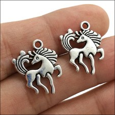 60X Horse Unicorn Antique Silver Charms Pendants For Jewelry Making DIY 19 15mm