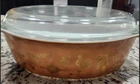 Vintage Pyrex 2.5 Quart Oval Covered Casserole Early American 945-C-26 Americana