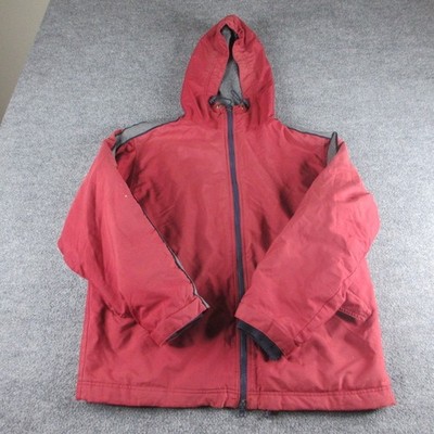 VINTAGE Gap Jacket Adult S Red Nylon Windbreaker Full Zip Hooded Lined 90s Mens