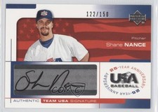 2004 USA Baseball 25-Year Anniversary Signatures Black Ink Shane Nance Auto 0b2