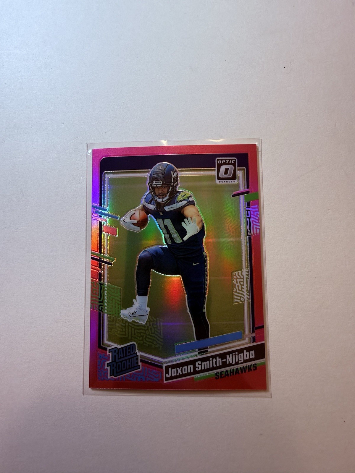 2023 Panini Donruss Optic Jaxon Smith-Njigba Pink Prizm #293 Seahawks