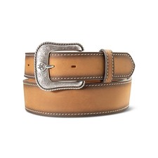 A1044302 Ariat Men's Scalloped Toe Bug Stitched Billet Belt - Brown NEW