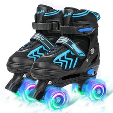 Kids Roller Skates Adjustable w/ Flashing Wheels for Boys Girls Beginners