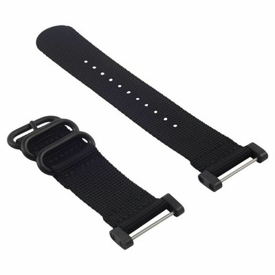 FOR SUUNTO CORE BLACK NYLON STRAP DIVER WATCH BAND LUGS ADAPTER SET BLACK PVD RI