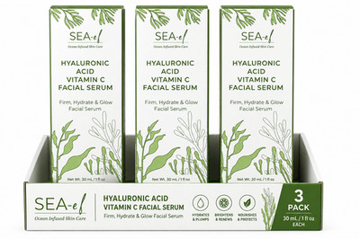 SEA-el Hyaluronic Acid Vitamin C Facial Serum 1 fl oz Pack of 3
