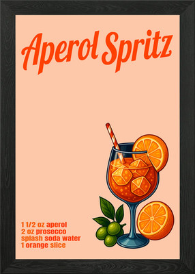 Aperol Spritz Cocktail Kunstdruck - Gerahmtes Wandbild Poster Leinwanddruck Bild