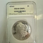 1878 S Morgan Silver Dollar OBCS MS64DMPL