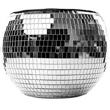 10--Secchiello per ghiaccio a sfera da discoteca, colore argento, sfera a specchio scintillante 9127
