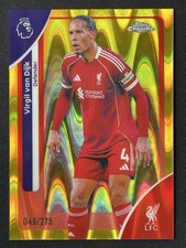 Virgil van Dijk 2025-26 Topps Chrome Premier League Yellow RayWave /275 #116