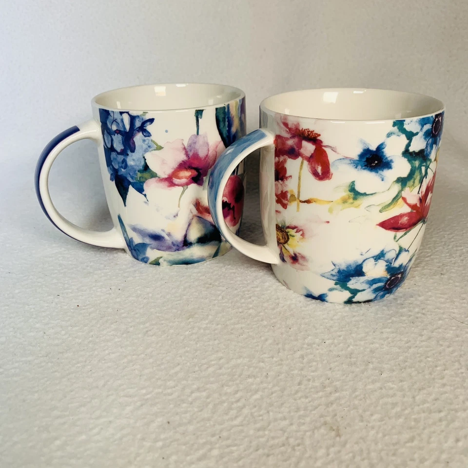 Christian Art Floral Cups w/ Biblical Scriptures Lot of 2 Mugs - Image 3 of 4