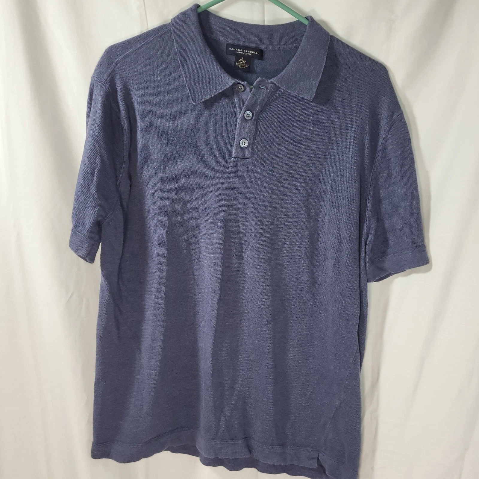 Banana Republic Mens Blue Linen Cotton Blend Short Sleeve Polo Shirt Large
Opens in a new window or