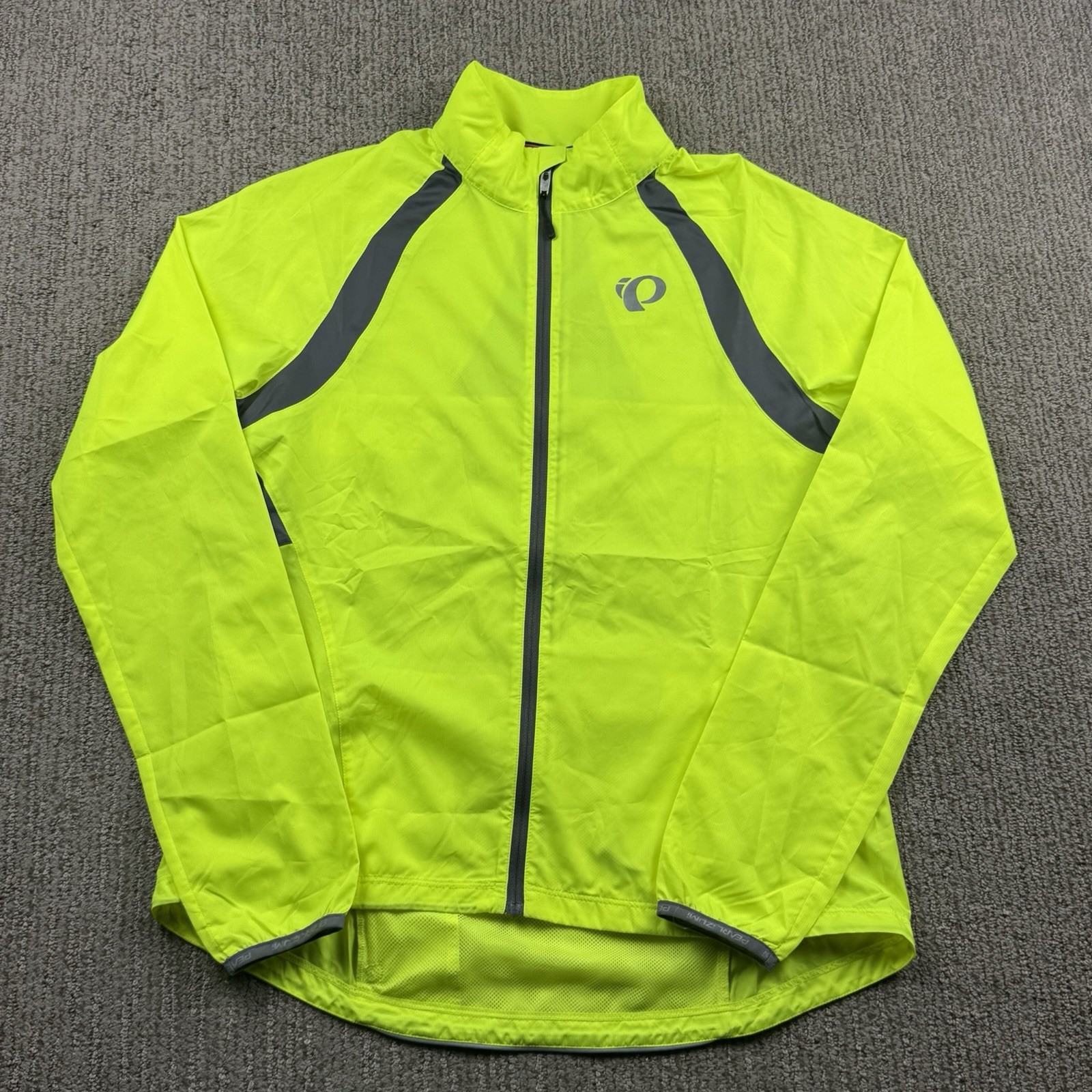 Pearl Izumi Mens L Cycling Jacket Reflective Full Zip Neon Yellow Vented Barrier