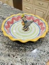 Mackenzie Childs Piccadilly Pie Bird and Pie Dish Set