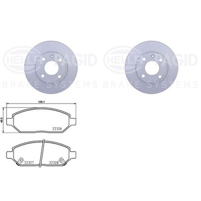 HELLA BREMSSCHEIBEN + BELÄGE 236mm VORNE passend für OPEL KARL Bj. 2015 - 2019