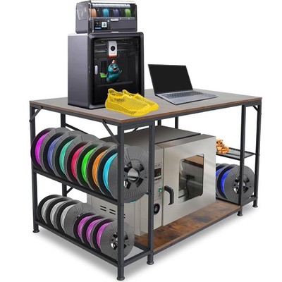 Upgraded 3D Printer Stand Filament Storage Rack 2-Tier Desk