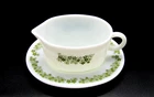 Pyrex Corelle Crazy Daisy Spring Blossom Gravy Boat & Drip Plate Vintage