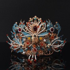 Phoenix Beaded Hair Crown Chinese Hanfu Style Hairpin Costume Accessory New