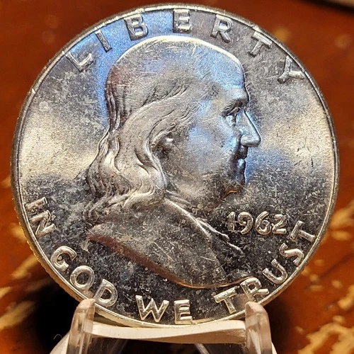 Choice Unc 1962 90% Silver Franklin Half Dollar BU