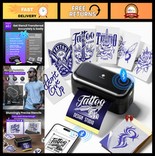 Mini Tattoo Stencil Printer - Portable 3-Inch DIY Temporary Tattoos, 30 Pcs Pape
