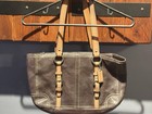 Vintage Coach Chelsea Chocolate Tan Pebbled Leather Handbag Purse Double Handles