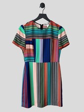 Diane Von Furstenberg Silk Blend Modern Burman Stripe Sheath Dress Sz 6