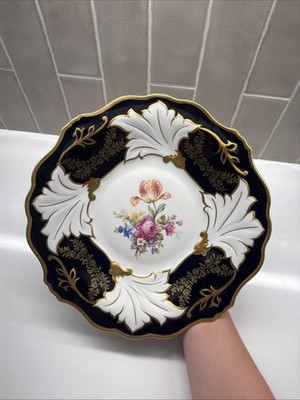 RARE - Vintage Weimar Kobalt 18 Porcelain Floral Design Decorative Platter Plate