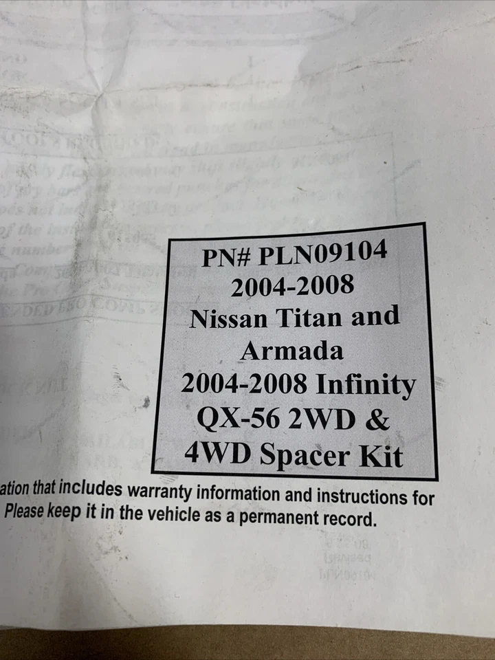 2 Inch Leveling Lift Kit Poly Lift Strut Spacer for 04-08 Armada Titan PLN09104 - Image 2 of 4