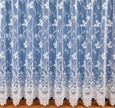 BUTTERFLY WHITE NET CURTAINS ALL SMALL SIZES DROP (20" - 90") *SOLD BY THE METRE