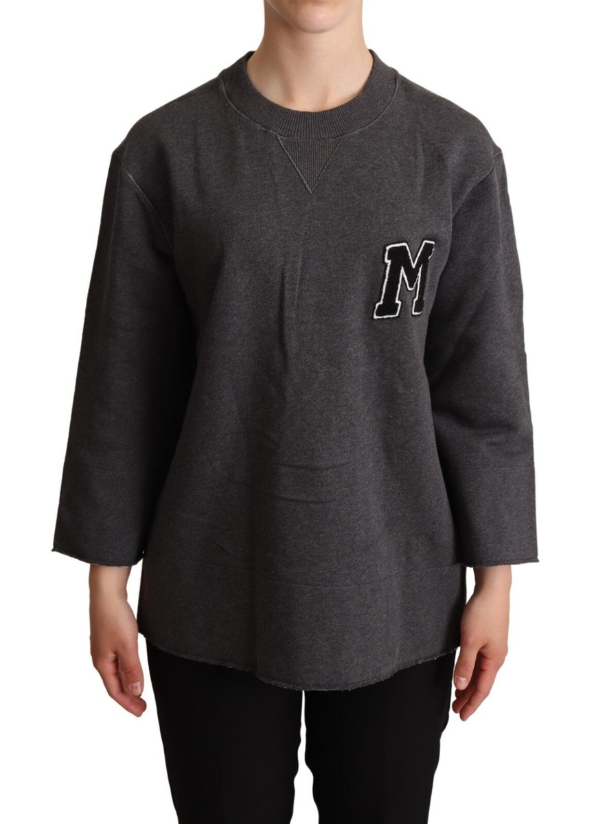 DOLCE & GABBANA Sweater Cotton Gray Embroidered Women