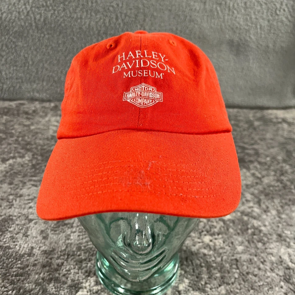 Gorra Harley Davidson Museo Para Hombre Correa Naranja Cosido Logo Algodón Y2K Foto 2 de 4
