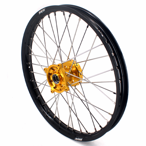 KKE 21/19 MX Wheels Rims Fit Suzuki RMZ250 2007-2025 RMZ450 2005-25 CNC Gold Hub - Picture 5 of 13