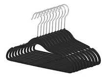 Petite 14.5" No Finish SlimLine Shirt/Pant Hangers Black (50Pk) 