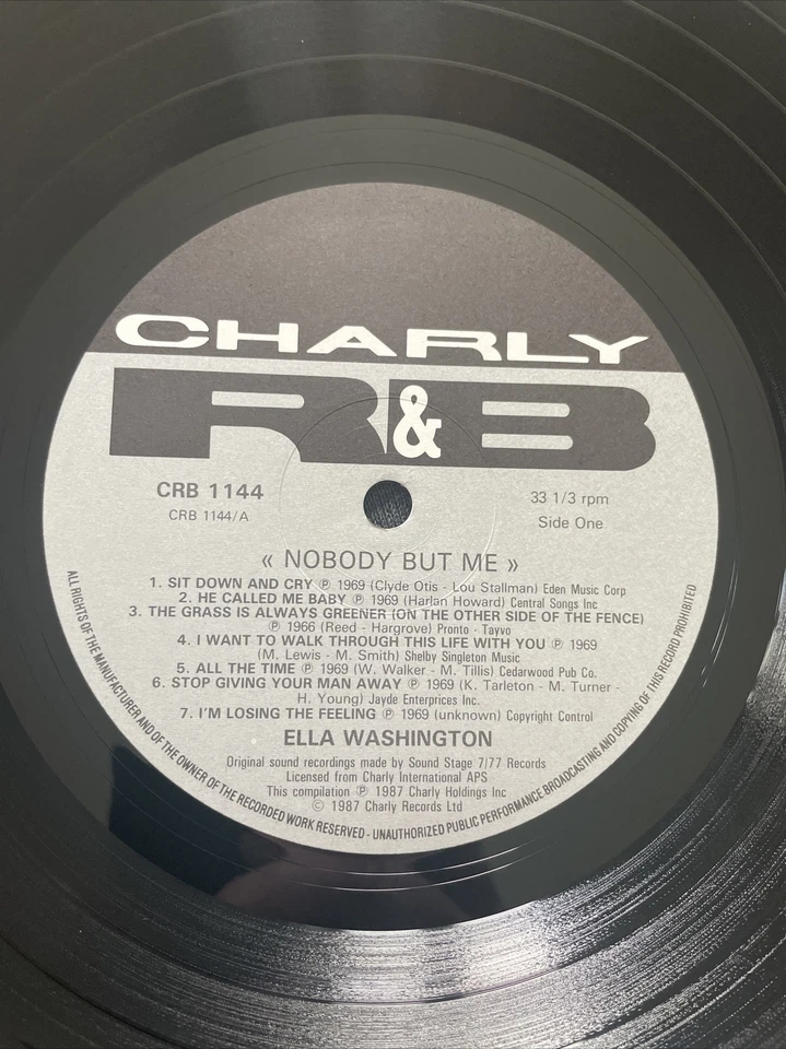 Ella Washington – Nobody But Me Vinyl LP Charley R&B CRB 1144 (1987) EX / VG+ Foto 3 de 4