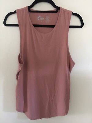 Zyia MEDIUM Dusty Pink /Poppy Premium Tank Top Sleeveless Shirt EUC