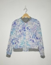 IVIVVA Reversible Full Zip Jacket Girl's Size 14? Floral Multicolored Gray