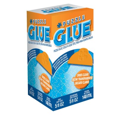 PUZZLE GLUE JIGSAW 5 FL OZ DRIES CLEAR APPLICATOR SPREADER INCLUDED MASTERPIECES