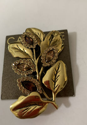 NWT  CArolee Lux   2-3/4  GOLD  TONE  FLOWER Brooch Pin jC382