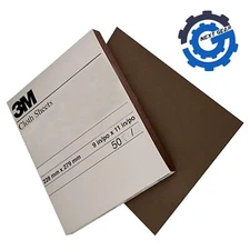 New 3M Pack of 50 Fine 9" x 11" Emery Cloth Sand Paper Sheet 011K 02431